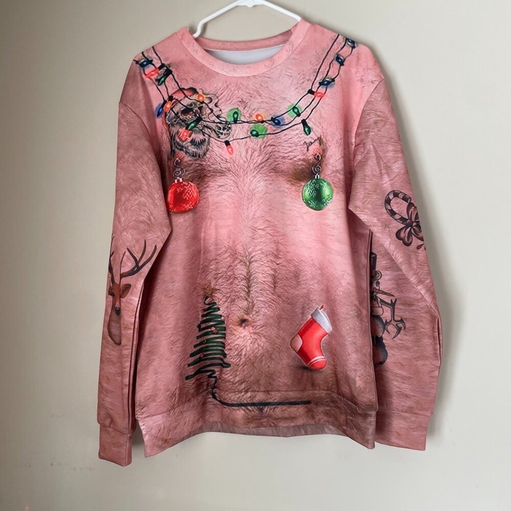 Cheeky Holiday Torso Illusion Graphic Sweatshirt